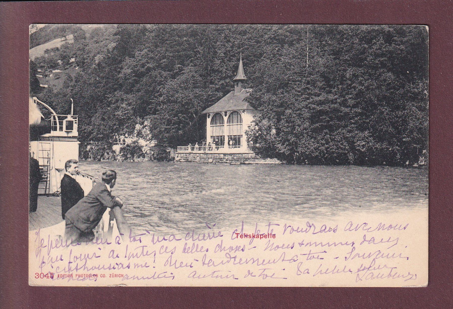 Cartoline postali: TELLSKAPELLE vom Schiff - 1905 – Usato da Pully venduto da nicecards-shop