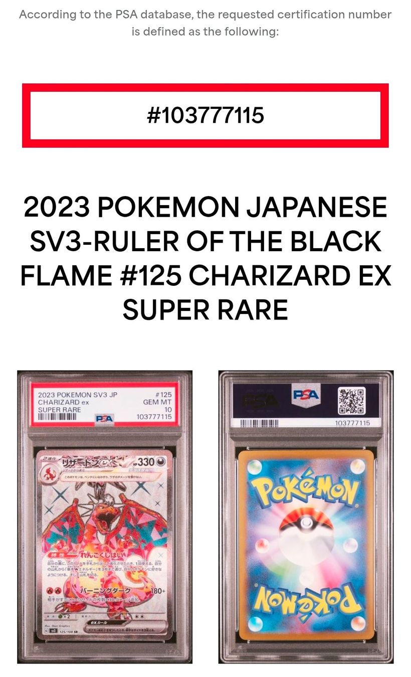 Pokémon Carte collezionabili: Pokémon Charizard ex PSA 10 Gem Mint Consecutive sv4a sv3 – Nuovo e nell'imballaggio originale da Cademario venduto da Poke_Dan 5