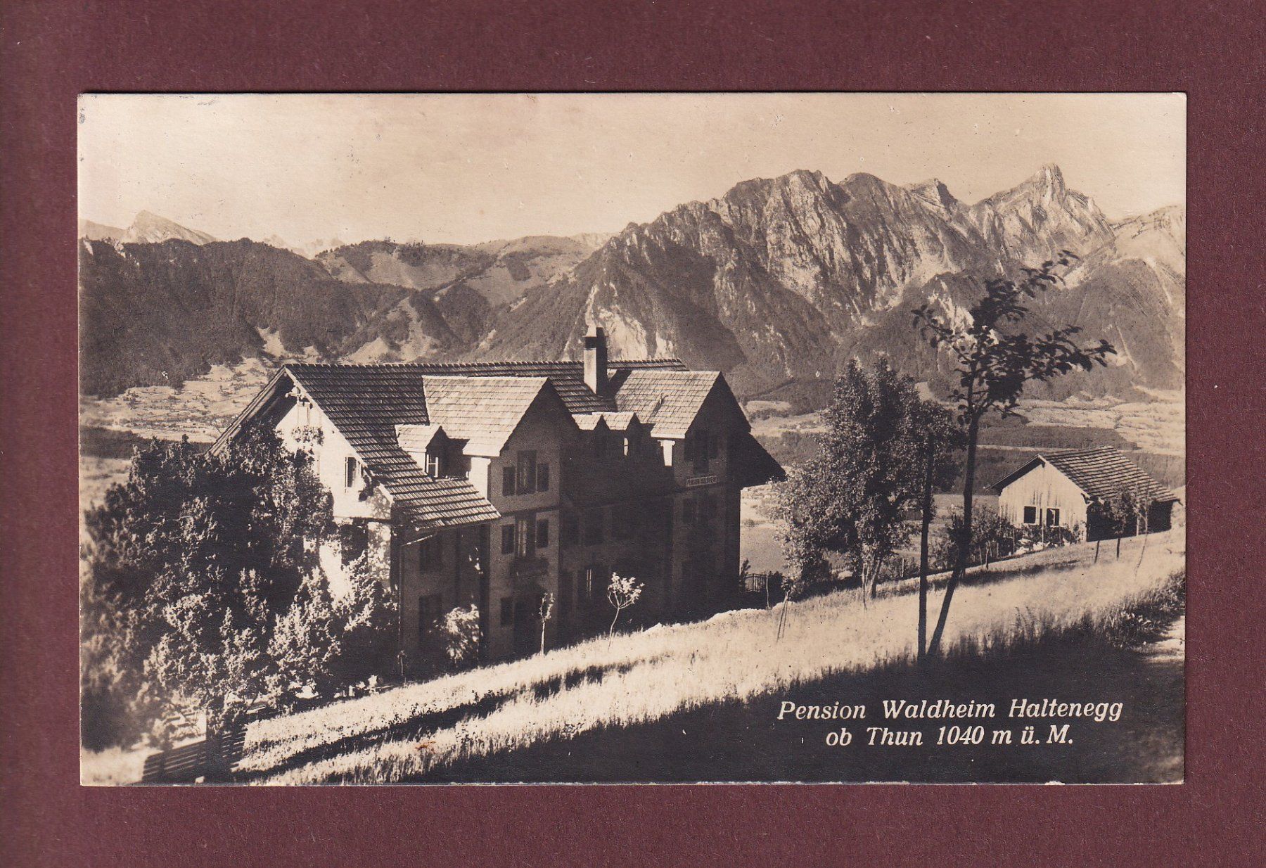 Ansichtskarten: HALTENEGG ob Thun - Pension Waldheim - 1923 – Gebraucht aus Pully von nicecards