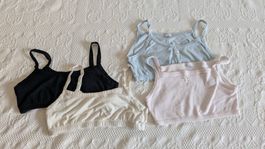 4 Bralettes/Bustiers von Petit Bateau und Schiesser Gr. 164