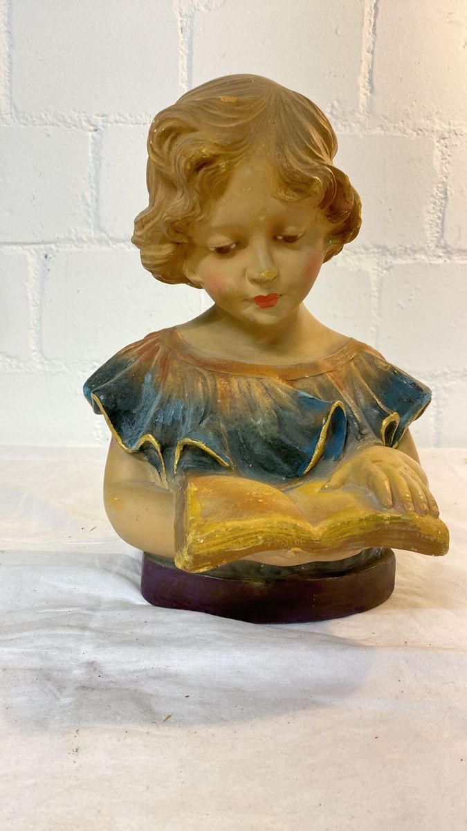 Sculture & Statue: Antike Mädchenbüste, Gips, farbig bemalt – Usato da sursee venduto da trilli-tralli