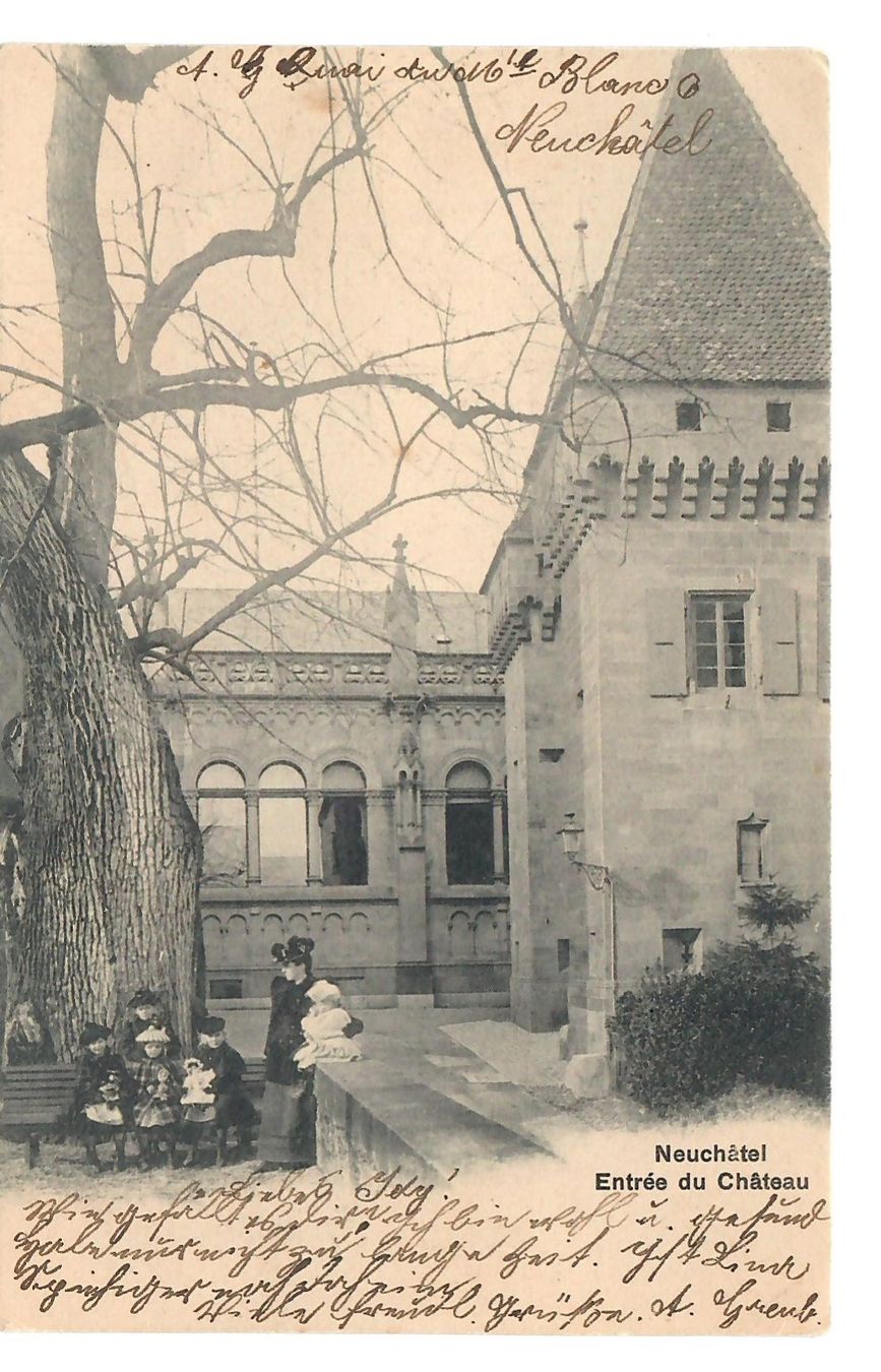 Cartoline postali: Neuchâtel Entrée du Château – Usato da Zweisimmen venduto da jakobsweg