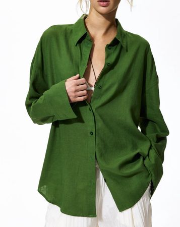 Leinenbluse / grün Gr. M / neu!
