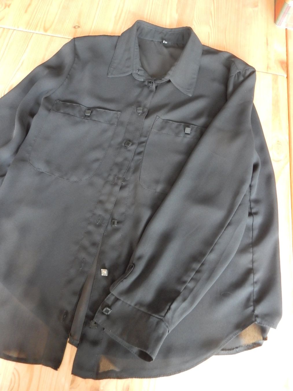 Camicette: Chiffon Bluse langarm schwarz + elegant Fest Party – Usato da Jona venduto da simongarden
