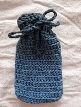 Seifensäckchen, Duftsäckchen, Geschenksäckli, gehäkelt Blau