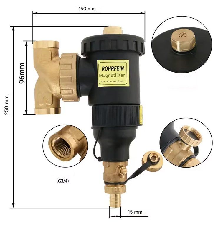 Sanitär: Schlammabscheider 3/4 Zoll mit Magnet Magnetfilter Magnetit – Neu und originalverpackt aus Chur von elektronikmarkt 7