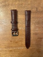 Uhrenarmband 18mm braunes Leder mit Alligator Prägung 