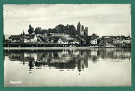 Rapperswil, Partie am See und Schloss, 1947, gelaufen