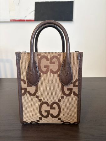 Gucci Jumbo GG Mini Tote in Camel und Ebenholz