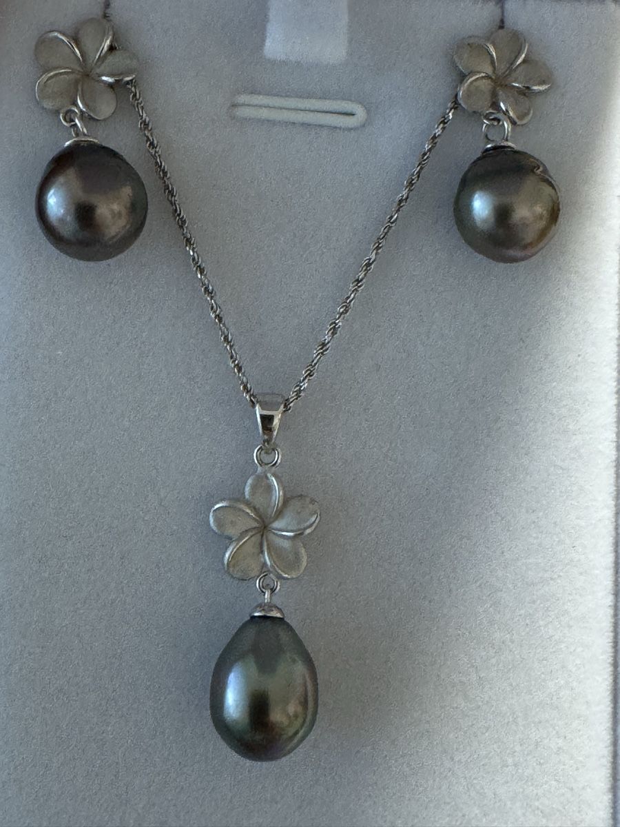 Perle (finte): Elegantes Tahiti-Perlen Set mit 925 Silber – Nuovo e nell'imballaggio originale da Schaan venduto da kse_rf29 3