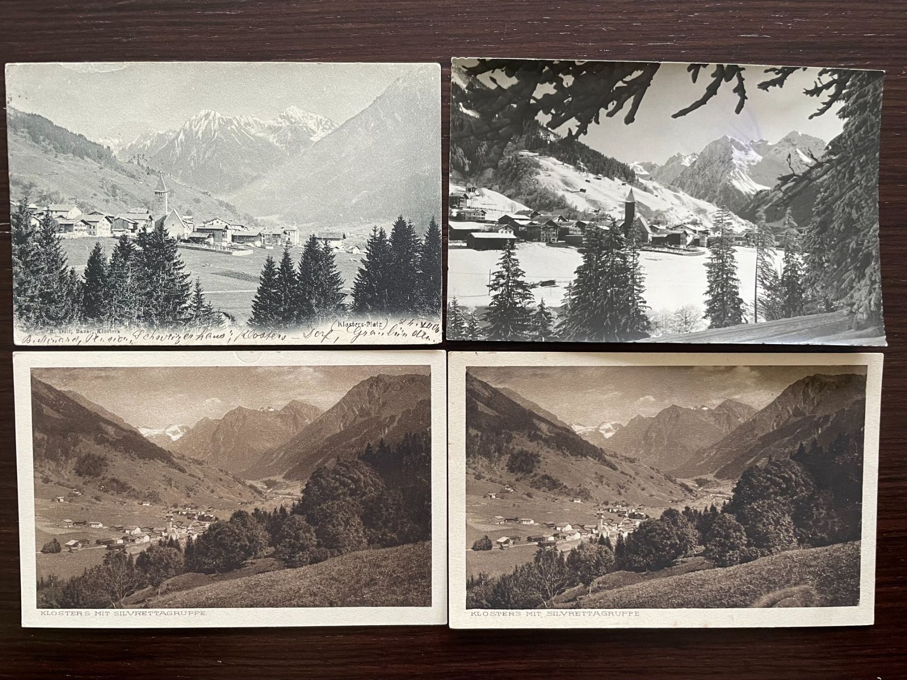 Cartoline postali: KLOSTERS Teilansicht mit Kirche, 17 Ansichtskarten – Usato da Wald ZH venduto da TLILEF 7