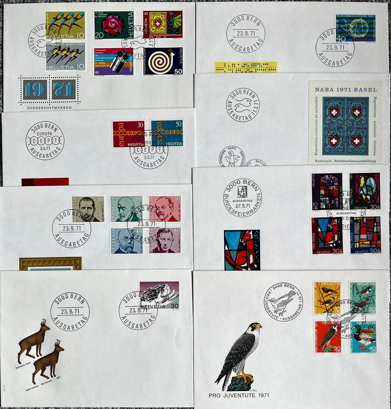 Tutti i francobolli: 1971 Alle Ausgaben FDC – Usato da Arlesheim venduto da gaugi43