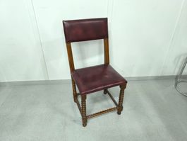 Klassischer Cromwell Stil Stuhl mit rotem Leder