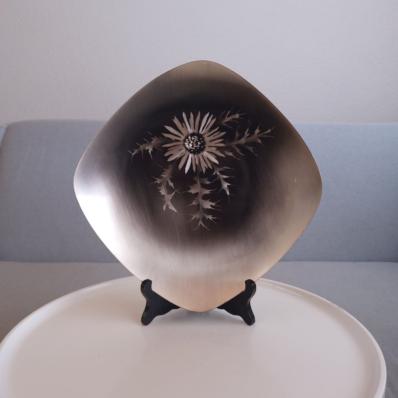 WMF Piatti di portata: 60er J." WMF EP BRASS " Wandteller oder Schale dekor Distel – Usato da Savièse venduto da qm2710 2