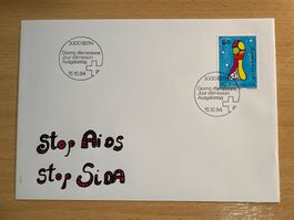 Schweiz Briefmarke Helvetia 60 Stop Aids/Sida, 15.10.94