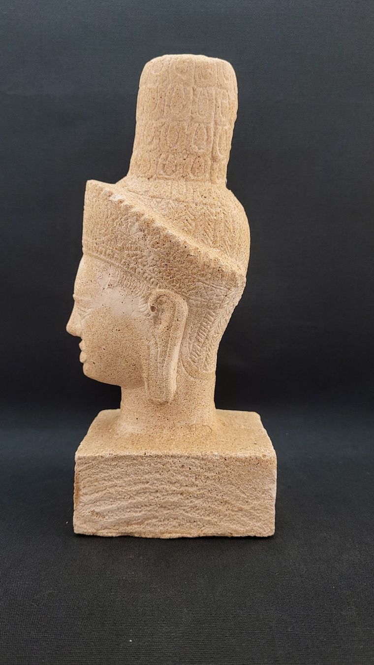 Sculture & Statue: Shiva-Kopfstatue Khmer – Usato da Basel venduto da spinne02 3