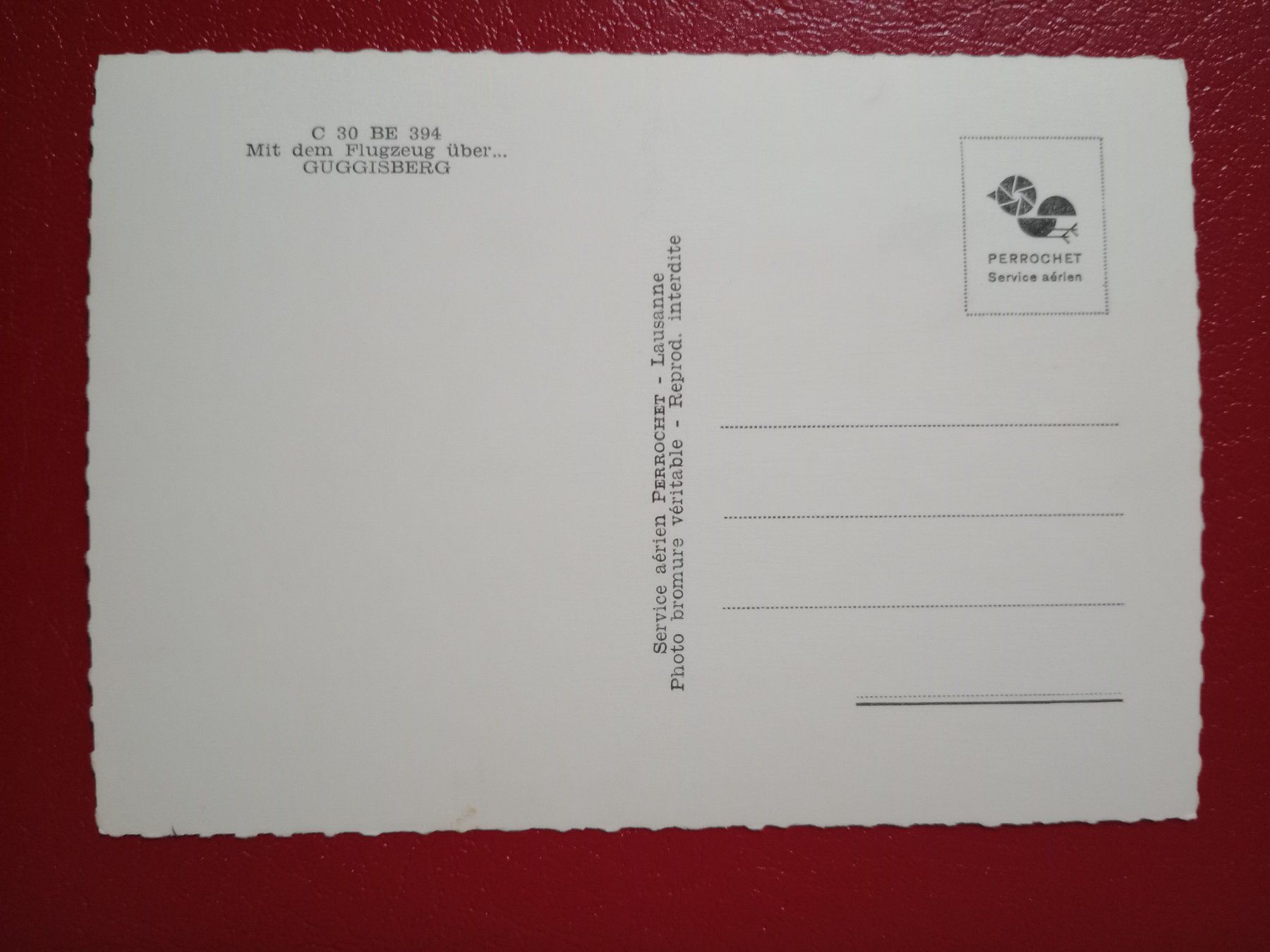 Cartoline postali: Guggisberg Bern Flugaufnahme – Usato da Küttigen venduto da Melisch1000 1