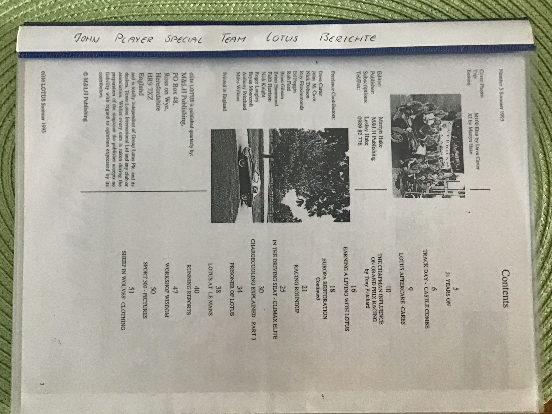 Zeitschriften & Magazine: John Player Special Team Lotus Berichte – Gebraucht aus Scherzingen von Starseller62
