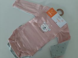 Pusblu 2-er Set Langarmbody rosa und mint Gr. 62/68