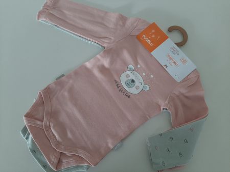 Pusblu 2-er Set Langarmbody rosa und mint Gr. 62/68