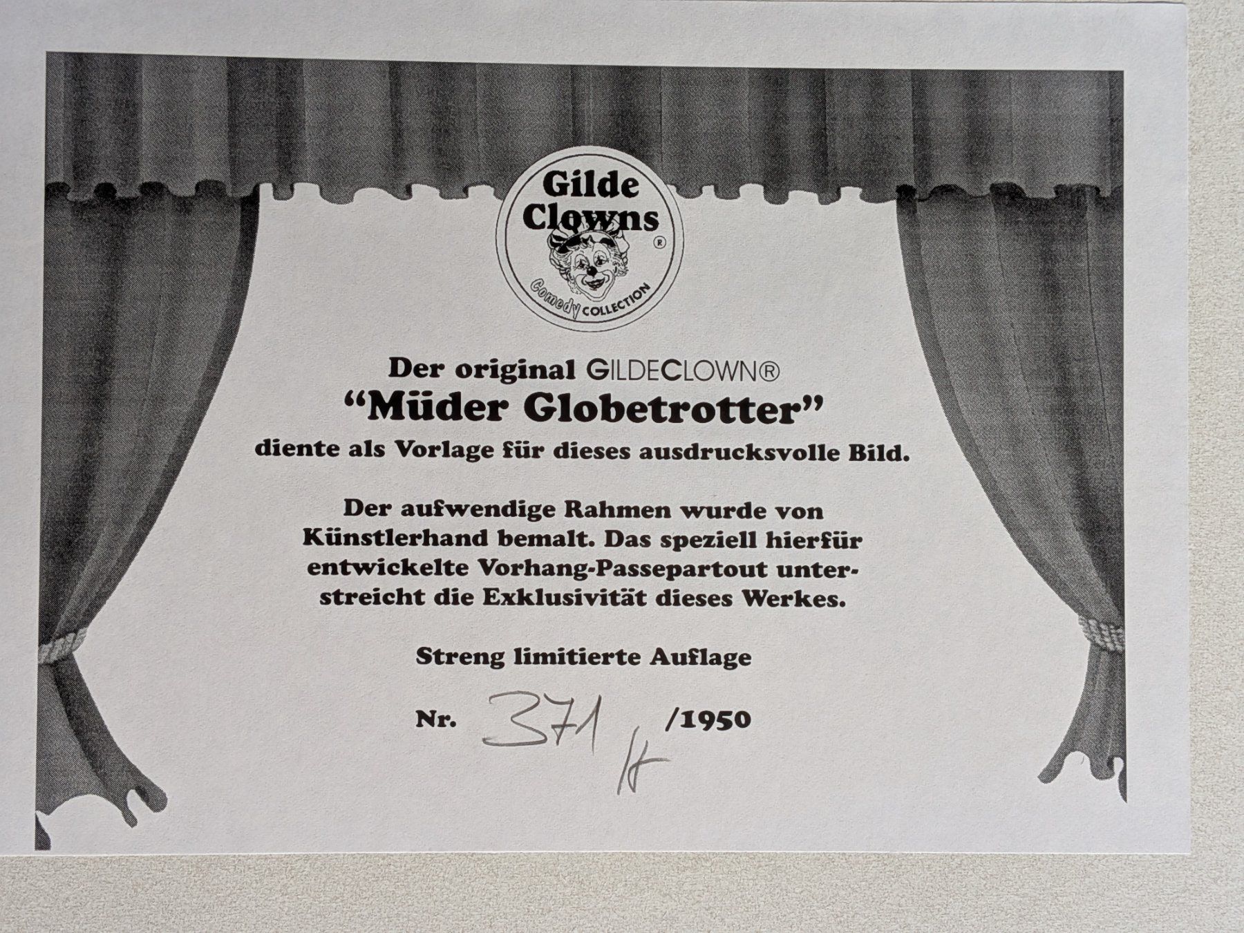 Posters & Illustrations: Original Gildeclown "Müder Globetrotter" gerahmt – D'occasion à Zürich par vitibaba 3