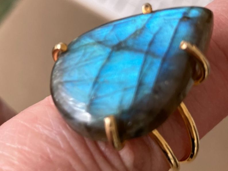 Anelli: Blau Labradorit Ring Edelstein Bague Labradorite 7 - 8 US – Nuovo (secondo la descrizione) da Prilly venduto da ilyria73 5