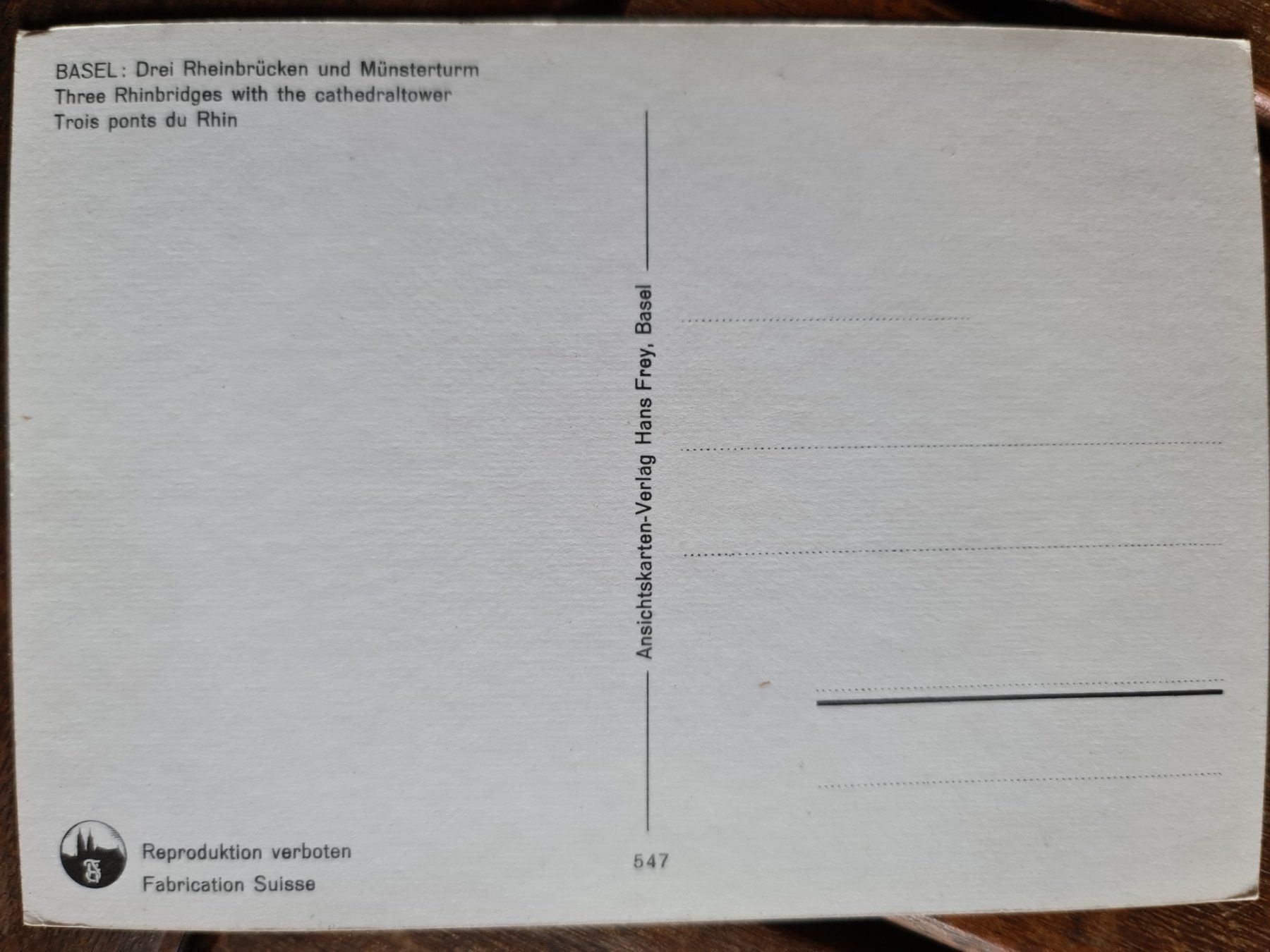 Cartoline postali: Ansichtskarte Basel Rheinbrücken und Münsterturm – Nuovo (secondo la descrizione) da Dintikon venduto da Vexi 1