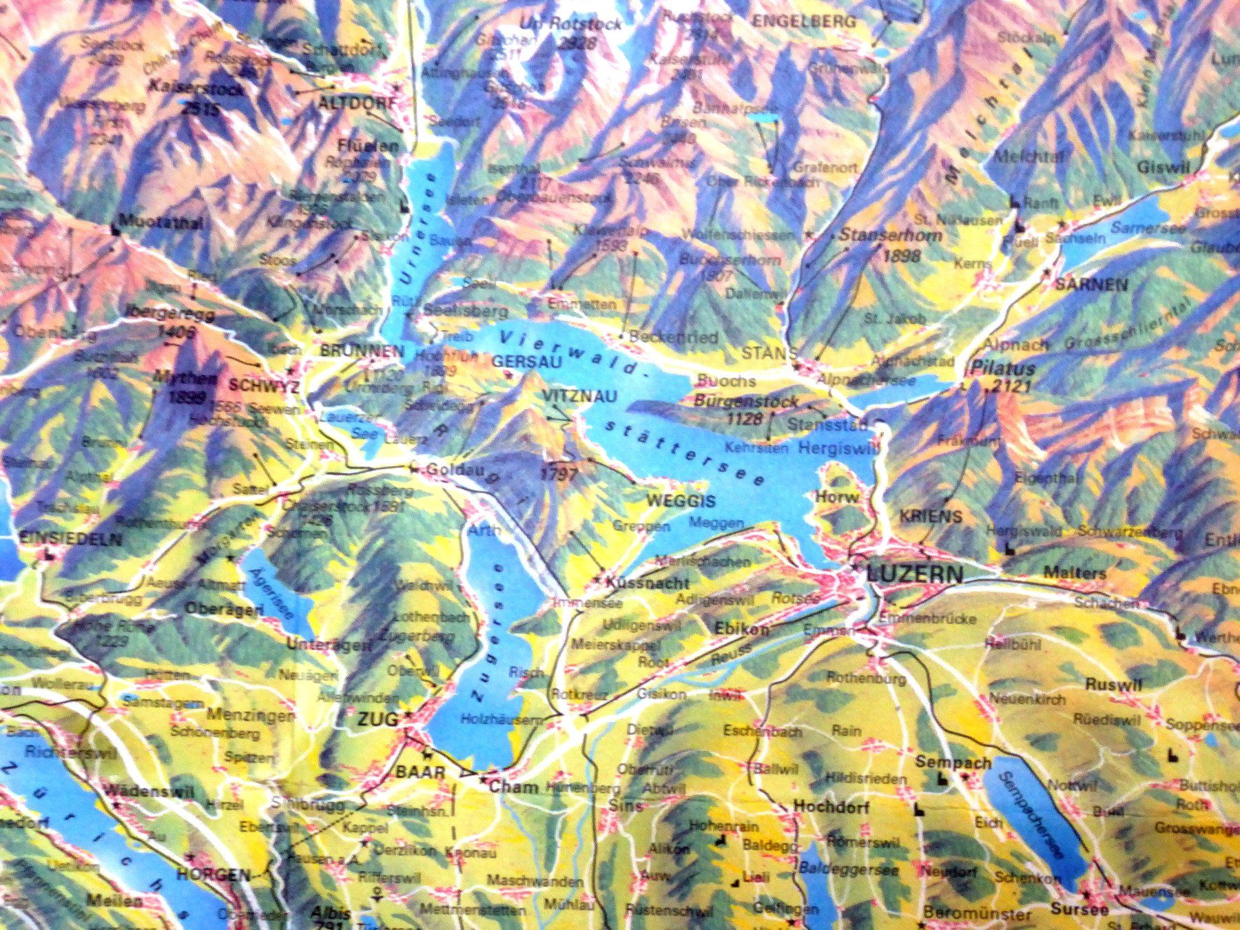 Landkarten & Atlanten: Panoramakarte der Schweiz SZB – Neu (gemäss Beschreibung) aus Lenk im Simmental von Ruedauph 5