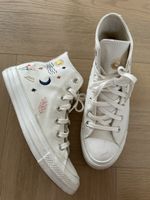 Converse All Star, High (Weiss mit Stickerei, Grösse 38)