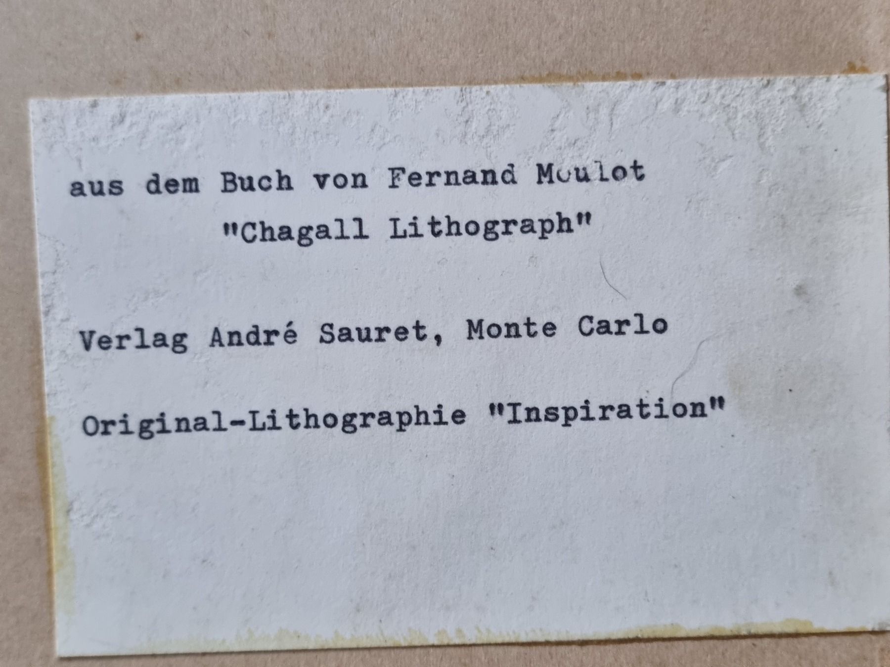 Grafica & Litografie: SCHAGALL ORIGINAL LITHOGRAFIE INSPIRATION – Usato da Trachslau venduto da post35 2