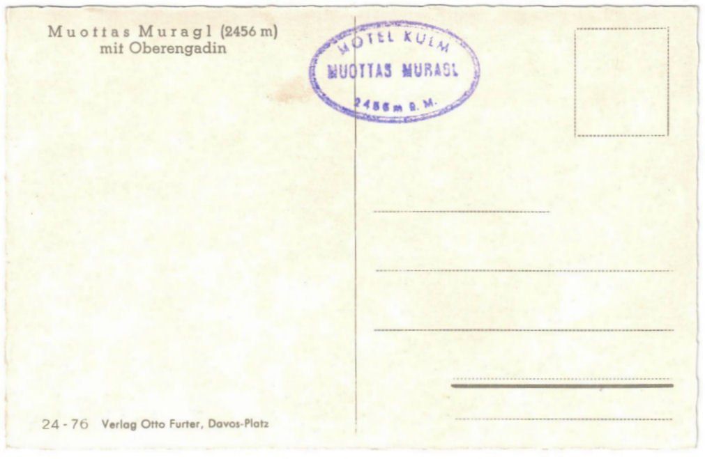 Cartoline postali: St. Moritz - Standseilbahn Muottas Muragl Bergstation – Usato da Binningen venduto da Mountainrider 1
