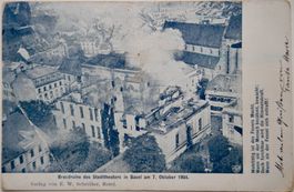 PK Brandruine des Stadttheaters in Basel am 7. Oktober 1904