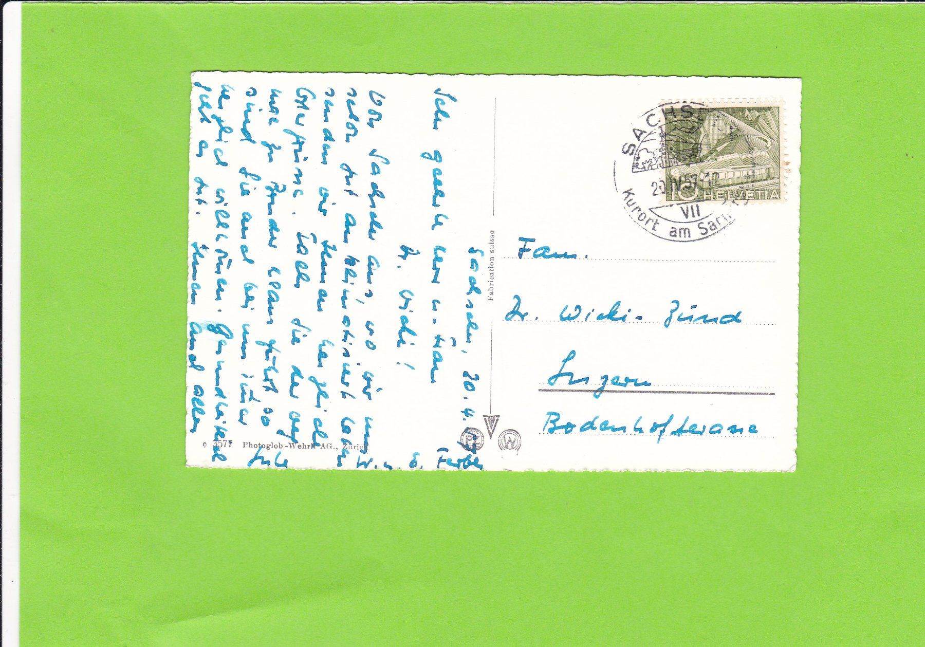 Cartoline postali: Sachseln – Usato da St. Peterzell venduto da neckertal 1