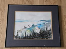 Schönes Gemälde (Aquarell) Cote d'Azur