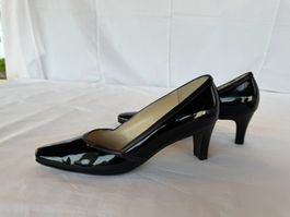 Lackpump Graziella schwarz, Gr 36 1/2, Absatz 6 cm