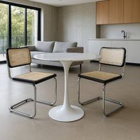 4x Freischwinger-Stuhl mit Wiener Geflecht