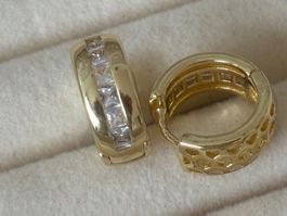 Luxus Elegante Creolen  Ohrstecker Farbe Gold