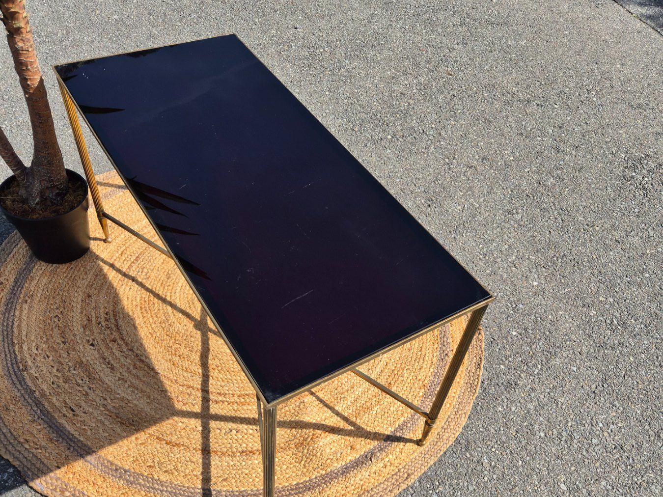 Tische: Table basse laiton opaline noire années 1960 – Gebraucht aus Fully von tameab 2