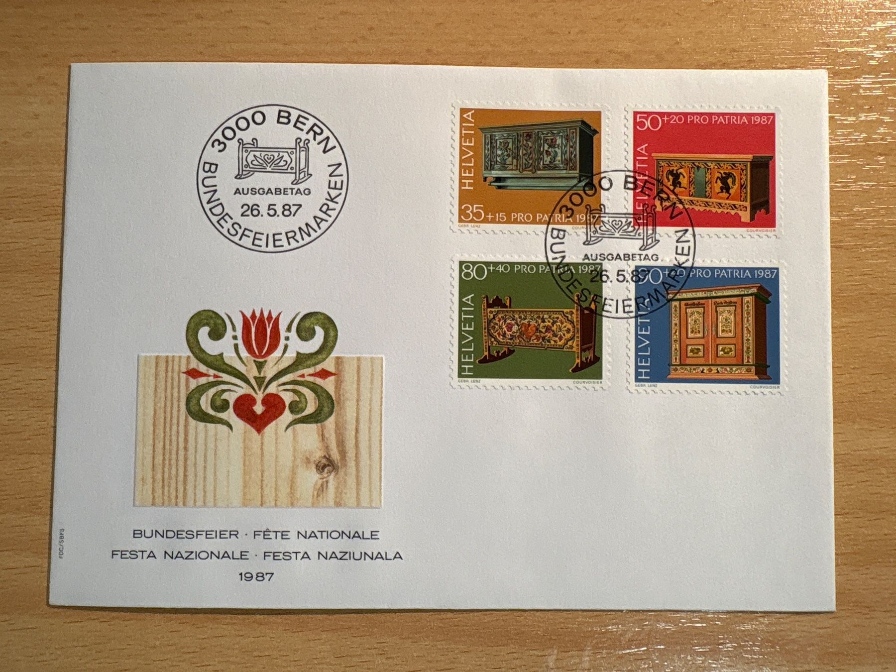 Tutti i francobolli: Bundesfeiertag 1987, Briefmarken-Satz – Usato da Ibach venduto da lisch3