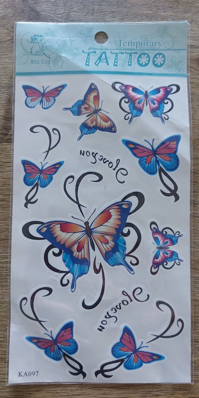 Sticker: Tattoo- Bogen Schmetterlinge NEU – Nuovo e nell'imballaggio originale da Langenthal venduto da zelgaz