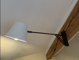 Weisse Wandlampe / Scherenlampe, Schwarz, Metal