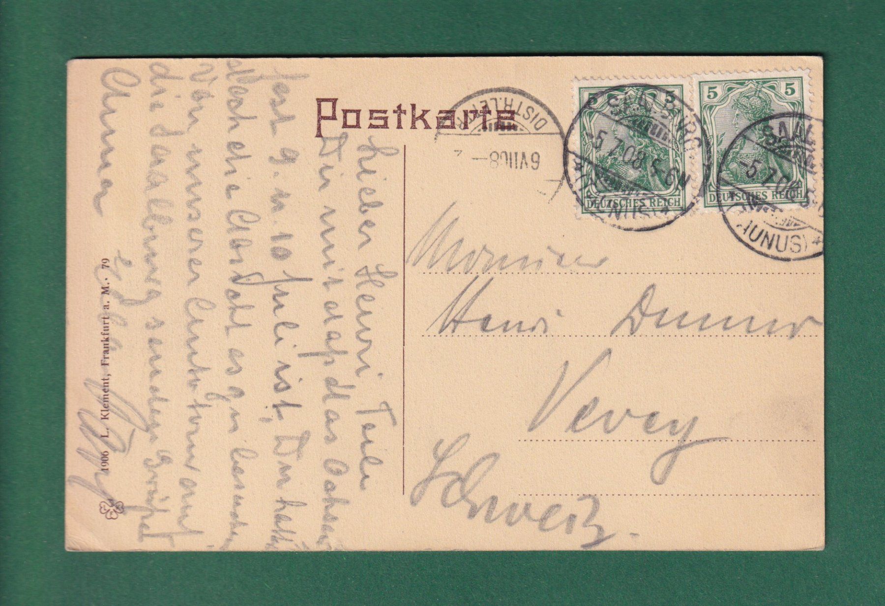 Ansichtskarten: KASTELL SAALBURG - 1908 – Gebraucht aus Pully von nicecards-shop 1