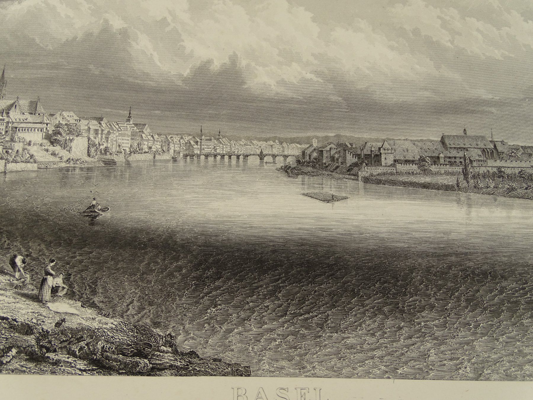 Stiche: BASEL PANORAMA, STAHLSTICH UM 1860 – Gebraucht aus Grüningen von Kartensammler 3