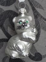 kleine weisse Katze Kätzchen  Christbaumschmuck