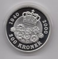 (1228) Dänemark, 200 Kronen 2000, pp, Silber
