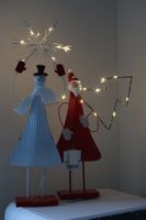 2 Weihnachtsfiguren aus Blech mit LED Lichtern, plus.. - NEU