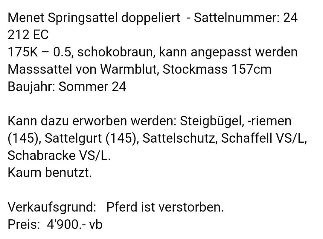Selle & Accessori: Springsattel – Usato da Eisten venduto da fur_5m8q 4