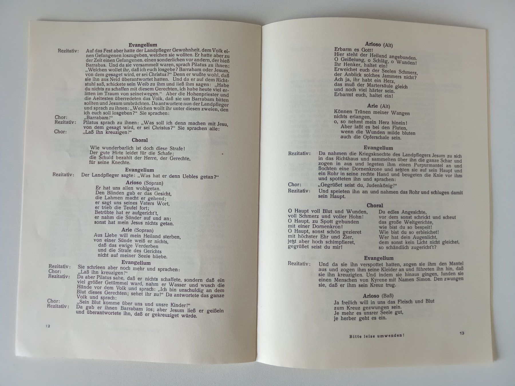 Libri: Bach, Matthäus-Passion - Textheft (Breitkopf & Härtel) – Usato da Bilten venduto da Bora3 4
