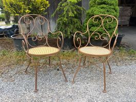 Antike Art Deco Gartenstühle