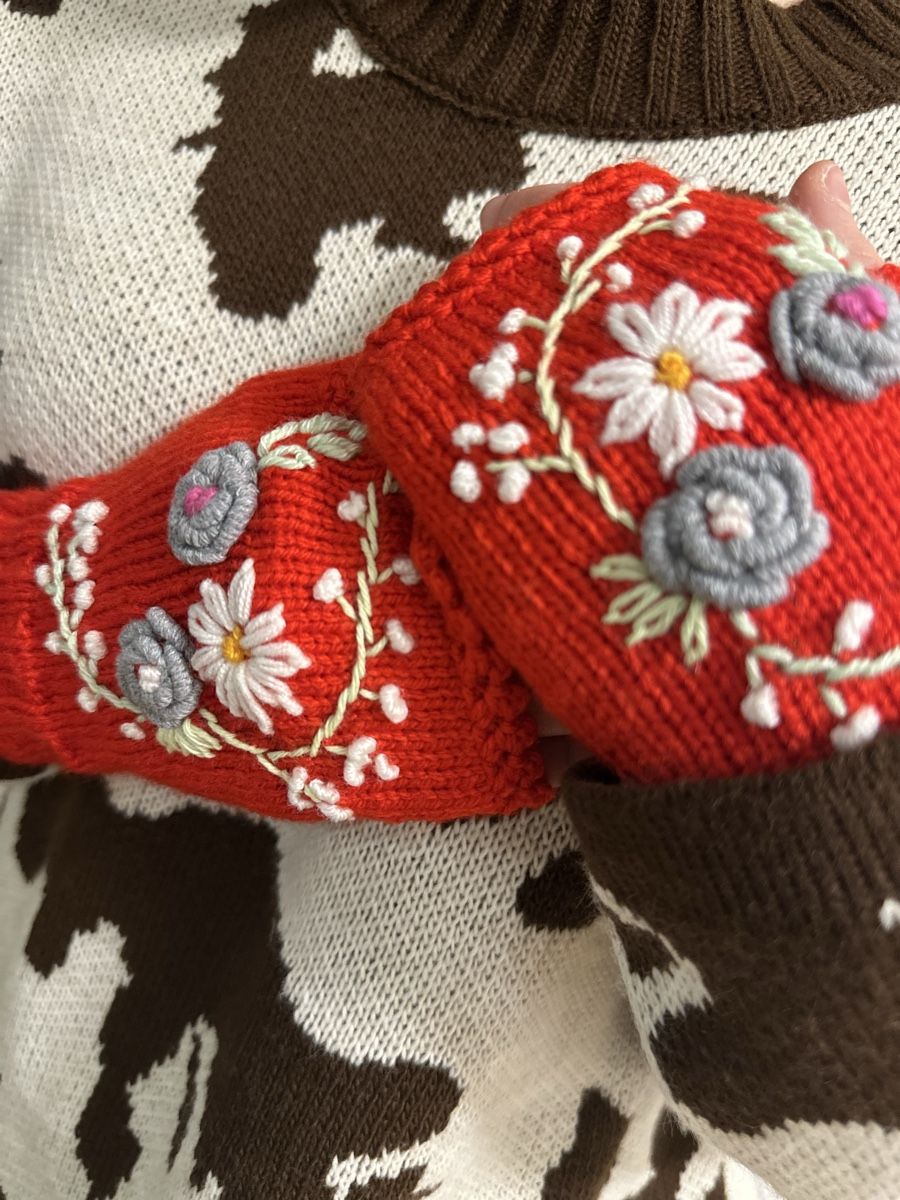 Guanti & manicotti: Handgestrickte fingerlose Handschuhe – Nuovo e nell'imballaggio originale da Erlinsbach SO venduto da dikaan 1
